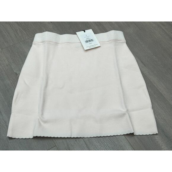 NWT Rachel Parcell Womens Pastel Mauve Sweater Knit Scallop Mini Skirt Size S - Picture 3 of 10